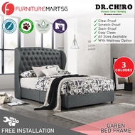 [FurnitureMartSG] Garen Divan Bed Frame Pet Friendly Scratch-proof Fabric - With Mattress Add On