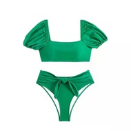 Sexy High Waist Thong Bikinis Women Swimsuits 2025 Bikini Set Short Sleeve Bathing Suit Beachwear Bi