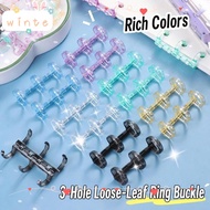 WINTE 3 Holes Binder Rings, Plastic Transparent Book Binding Rings, Durable 3-holes Detachable Loose