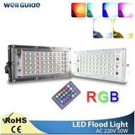 RN. LAMPU SOROT TEMBAK LEDF SLIM 50 WATT 50W PUTIH RGB WARNA WARNI