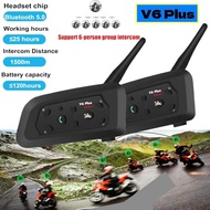 New V6 PLUS Motorcycle Bluetooth Helmet Intercom Headset, Noise Reduction Music Player 850mAh, 1500m