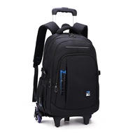 With 2/6 Wheels Trolley School Bags Junior High School Rolling Backpacks For Boys Wheeled Bag Travel Luggage Kids Bookbag Mochil