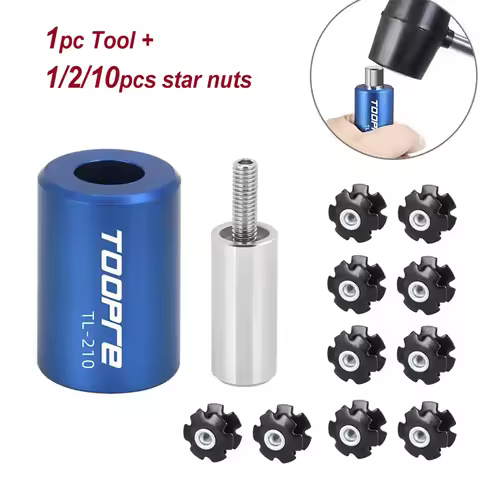 Bicycle Fork Star Nut Setting Tool with 1~10pcs Star Nuts Headset Flower Core Driver Installation fo