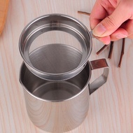 Stainless Steel Filter Oil Mug Container Kitchen With Strainer oil pot filter mug High Quality