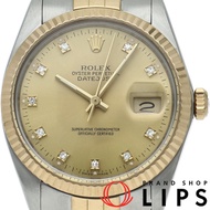 勞力士 Datejust 男士腕錶，10 鑽，古董款，Datejust 男士腕錶 16013G(9)，保修卡，國際服務保修，維修證書，K18YG/SS 男士腕錶，顏色錶殼，1986 年，成色極佳 [二