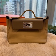 HERMES mini 2424塵埃色拼大象灰銀evercolor& stamp K