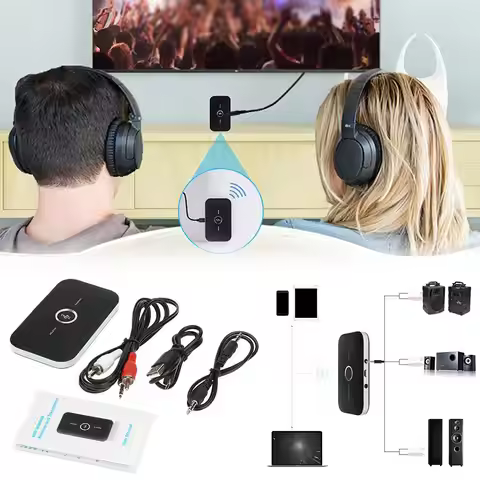 Bluetooth 5.0 Audio Transmitter Receiver RCA 3.5mm AUX Jack USB Dongle Music Wireless Adapter For Ca