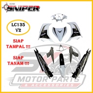 [FULL TANAM ] SNIPER COVERSET LC LC135 V2 EXCITER RC 01 GREY WHITE / KELABU PUTIH RC 01