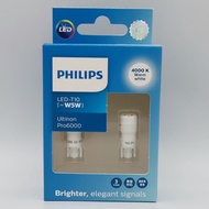 Philips LED Small Plug Bulb T10 Indicator Wide Light W5W 11961CU60X2 Ultinon Pro6000