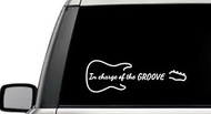Dino Art &amp; Décor in Charge of The Groove Guitar Music Guitarist Lettering Quote Window Laptop Vinyl Decal Decor Mirror Wall Bathroom Bumper Stickers for Car 7 Inch