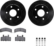 Dynamic Friction Company Front Brake Rotors-Drilled and Slotted-Black with 5000 Advanced Brake Pads 
