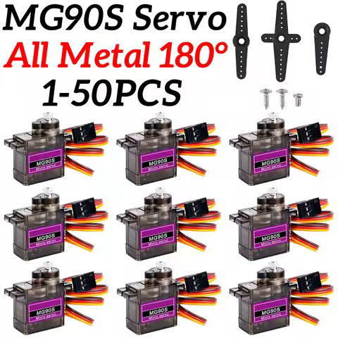 MG90S Servo 9g1/5/10/20/50 Pcs All Metal Gear 9g SG90 Upgraded Version For Helicopter Plane Boat Car
