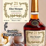 1/2/8pcs Customized Cognac Brandy Bottle Label Stickers, Personalized Custom Stickers For Men And Wo