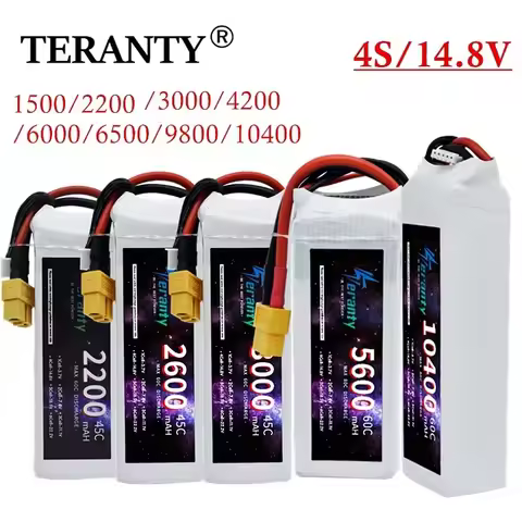 14.8V RC LiPo Battery 4S 1500mAh 2200mAh 3000mAh 4200mAh 6000mAh 6500mAh For Car RC Drone Racing Spa
