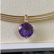Japan jewelry brand TASAKI K18 18K 750 amethyst diamond wire necklace