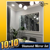 Set Diamond mirror DIY - Bevel Mirror Cermin Bevel WAINSCOTING WAINSCOATING Mirror Wall [bukan cermin ikea] deko cermin