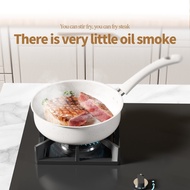 White Non Stick Frying Pan Cooking Pan Cooking Utensils Flat Pan Suitable