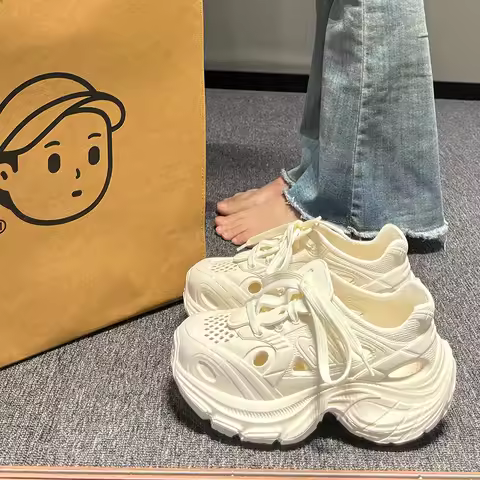 Women's Platform Elevating Sports Shoes Fashion Casual Shoes Breathable Lightweight EVA Daddy Shoes