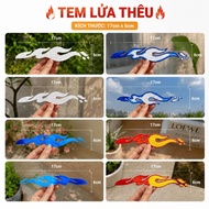 Set of 2 Fire Stickers for motorbikes, electric vehicles, laptops, helmets, 3D embossed stickers, wa