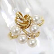 Japan jewelry K18 18K 750 AKOYA baby sea pearl diamond ring