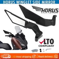 New Horus Winglet Side Mirror 28cm Large Full Alloy Adjustable Mirror Mount Walang Grado Clear Len