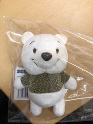 全新有牌有袋，中古景品白色特別色小熊維尼公仔