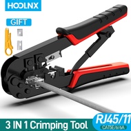 Hoolnx RJ45 Crimper RJ11 RJ45 Dụng Cụ Uốn Mạng Ethernet Cáp LAN Kìm Cắt Kìm Nhổ Đinh Cho 6P 8P RJ11/