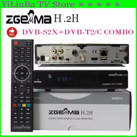 [Genuine] Classical edition ZGEMMA H.2H Satellite TV Receiver DVB S2 + DVB T2/C Combo satellite+terr