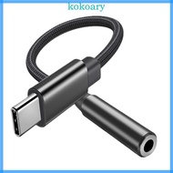 KOK Portable Earphone Audios Adapter Cable Type C to 3 5mm Headphone Jacks Adapter USB C Audios Dong