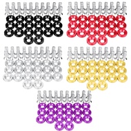 40pcs M6 Aluminum Car Modified Hex Fasteners Fender Washer Bolts Jdm Bumper Engine Concave Screws Un