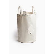 ถังเก็บของลายผ้าฝ้ายฤดูหนาว HM HOME ถังเก็บของแบบมีซิป 2 ข้าง สำหรับจัดระเบียบในบ้าน