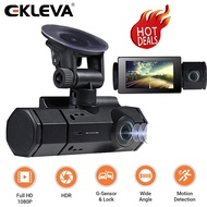 EKLEVA Dual Dash Cam 1080P FHD 2.7 inch 2.5D Screen Video Recorder for Cars Super IR Night Vision Mi