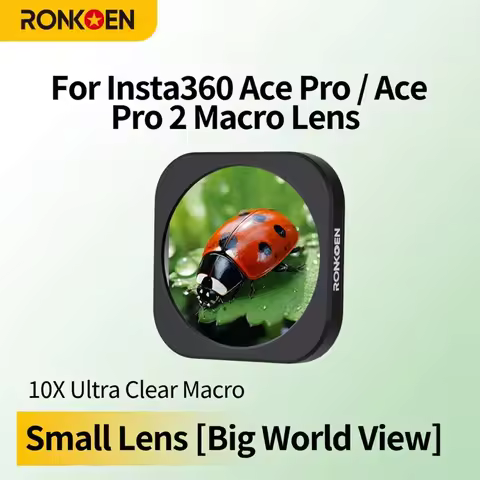 Ronkoen For Insta360 Ace Pro/Ace Pro 2 10X Macro Lens Action Camera Magnification Lens for Macro Pho