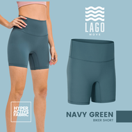 [LAGO Biker Short] - สี Navy Green กางเกงออกกำลังกาย กางเกงกีฬา ขาสั้น