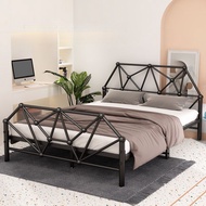Folding bed single bed thickened durable double bed iron frame bed Floating 1.35-1.8m Bed Frame/Single Bed Frame/Bed Frame /Tatami Bed Frame/Super Single/Queen/King Size Bed Frame