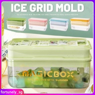 Ice lattice mold household commercial ice box artifact ice cube storage box silicone ice lattice frozen ice box quick freezer (fortunely_sg)