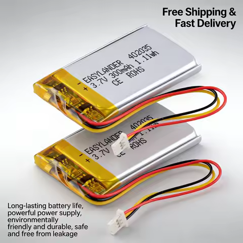 3.7V 300mAh 402035 Lipo Battery for 70mai Dash Cam Lithium Polymer Rechargeable Battery with 1.25mm 