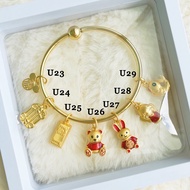 Sand Gold Sempoa Gold Bar Angel Mickey Fish Pendant Charm