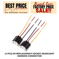 [1 pcs] H4 Replacement Socket Headlight Harness Connector