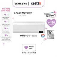 Samsung 1.0HP WindFree Deluxe Inverter Air Conditioner AR1-0BYFAMWK AI Auto Cooling Air Cond Daikin Murah 冷氣機