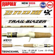 2026 New RAPALA TRAIL BLAZER SNOW Travel Baitcast Rod BC Baitcasting TBSNC634ML 4piece Joran Pancing