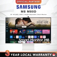 Samsung M8 M80D | 32" 4K UHD | USB-C | Height Adjustable | Smart Monitor (LS32DM801UEXXS)