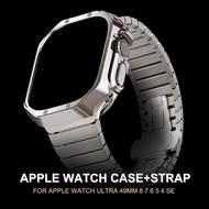 Titanium Color Metal Band For IWatch Ultra 49mm 45mm 41mm 42 44mm 38 40mm TPU Case Strap Bracelet for iWatch 8 7 6 SE 5 4 3