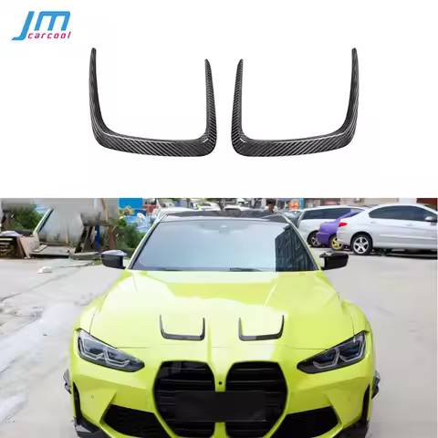 Dry Carbon Fiber Material Front Engine Hood Fins anards Splitters Car Decoration for BMW G80 G82 G83