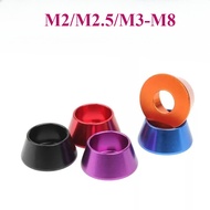 Colorful Aluminum Tapered Washer Belleville Washer M2/M2.5-M8 - Anodized Cone Spacer for Bike Frame 