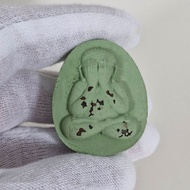 Kruba Krissana Phra Pidta Lang Thep Jamlang. Engraved yant on the side.