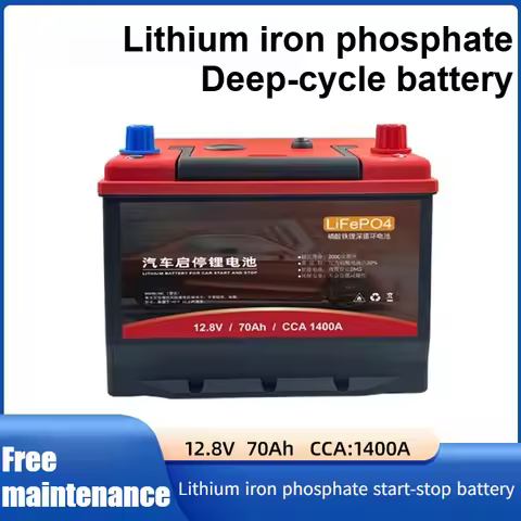 12V 70Ah High Capacity LiFePO4 Car Start-Stop Battery Maintenance-Free Automotive Starter Battery