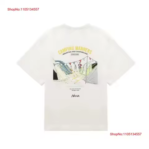 Nanga Camping T Shirt White L vintage Washed homme Unisex Versatile Slightly Breathable designer clo