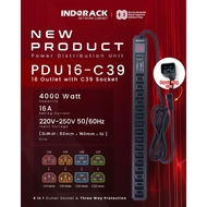 INDORACK Stop Kontak PDU16-C39 16 Holes Power Distribution Unit 16 Outlet Smart PDU 16 Outlet C39 (C