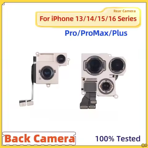 100% Tested Rear Camera For iPhone 12 13 14 15 16 Pro Max Back Camera 13 Mini 14 15 Plus Parts Rear 